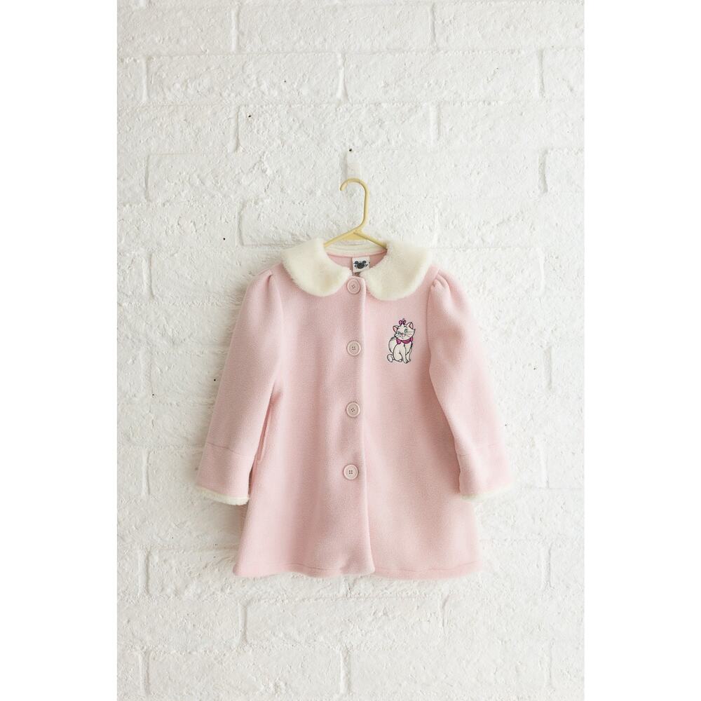 Vintage Disney Catalog Aristocats Marie Embroidered Pink Coat with White Trim XS